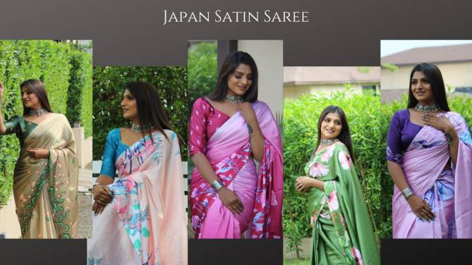 Spsc 63 Regular Wear Digital Printed Japan Silk Saree Collection 